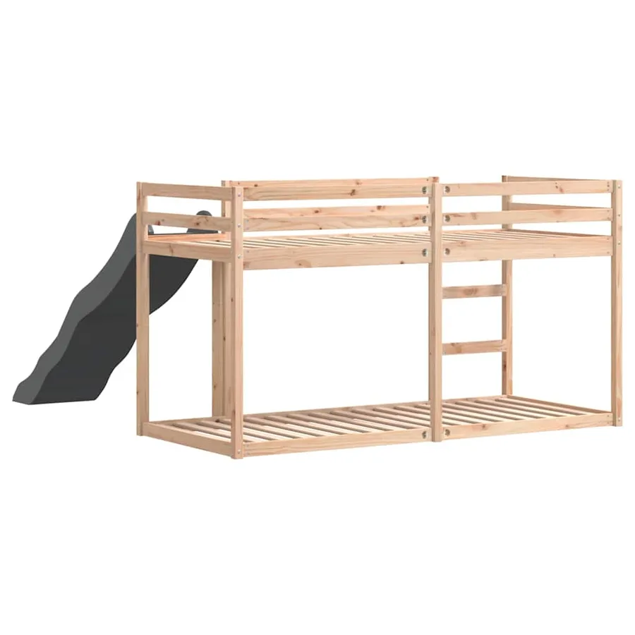 Lit superposé avec toboggan et échelle sans matelas 80x200 cm - 7
