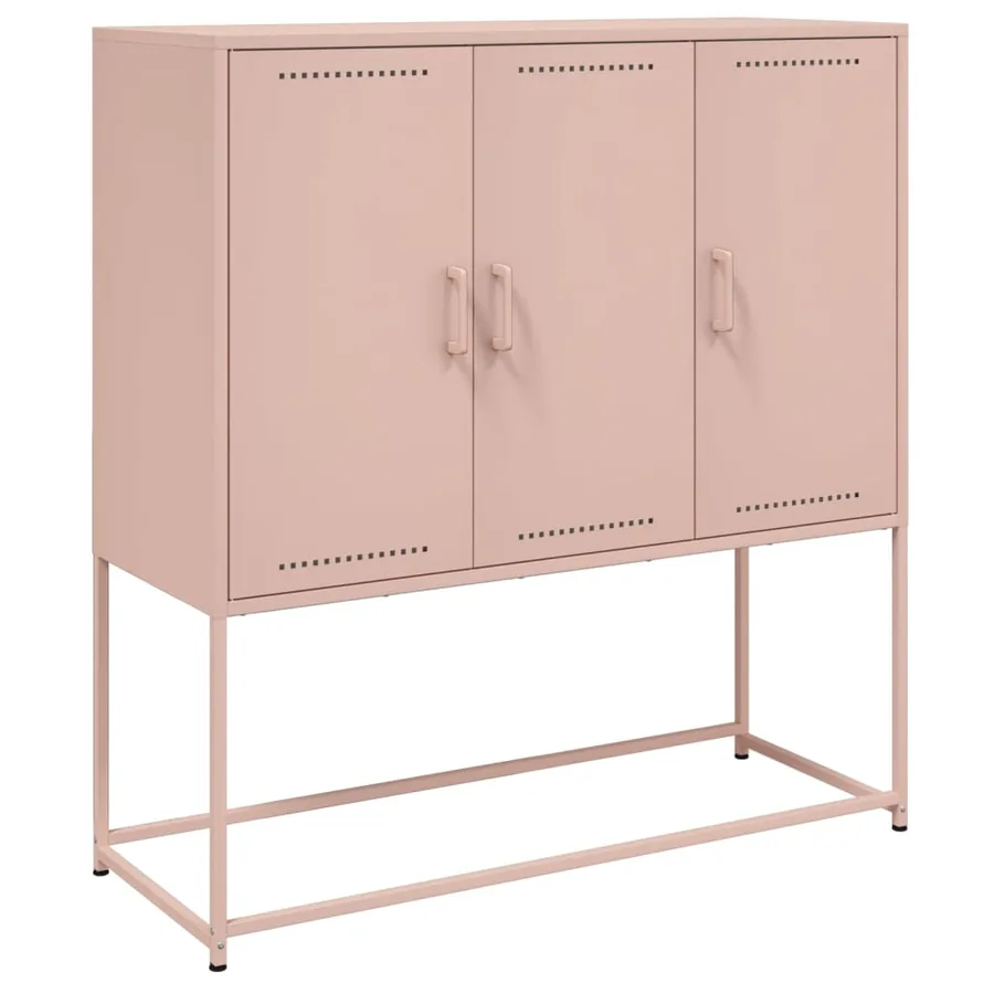 Buffet haut rose 100,5x39x107 cm acier - 2