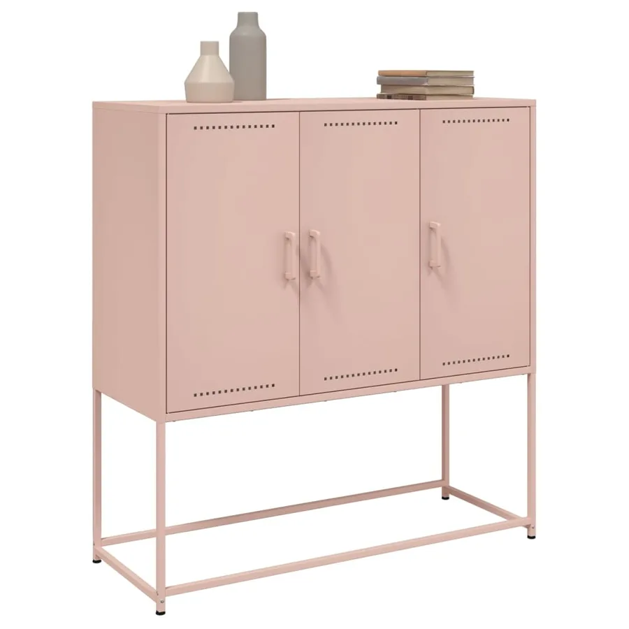 Buffet haut rose 100,5x39x107 cm acier - 5