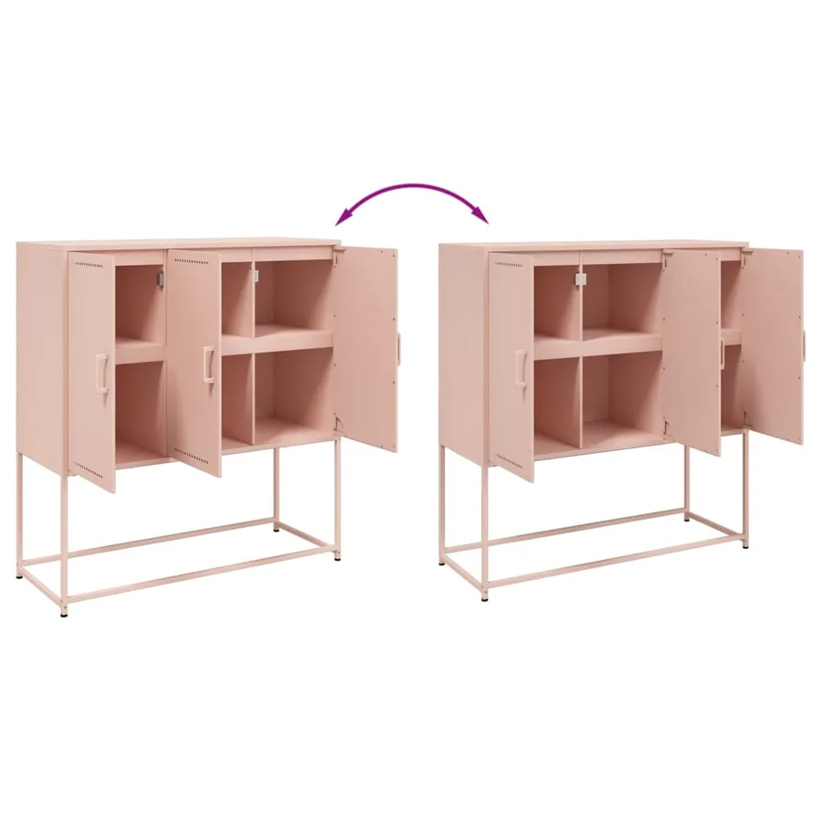 Buffet haut rose 100,5x39x107 cm acier - 9