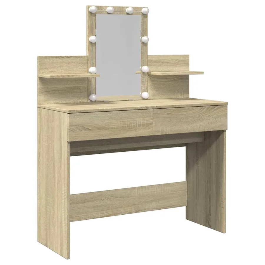 Coiffeuse avec LED chêne sonoma 100x40x130 cm - 2