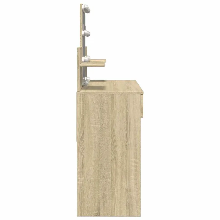 Coiffeuse avec LED chêne sonoma 100x40x130 cm - 6