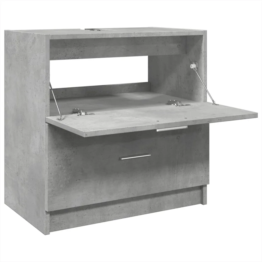 Armoire d'évier gris béton 59x37x59 cm Bois d'ingénierie - 5