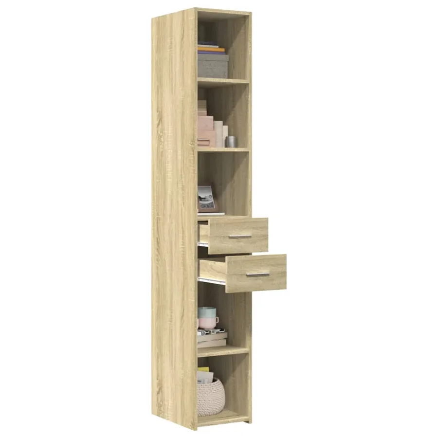 Buffet haut chêne sonoma 30x42,5x185 cm bois d'ingénierie - 3