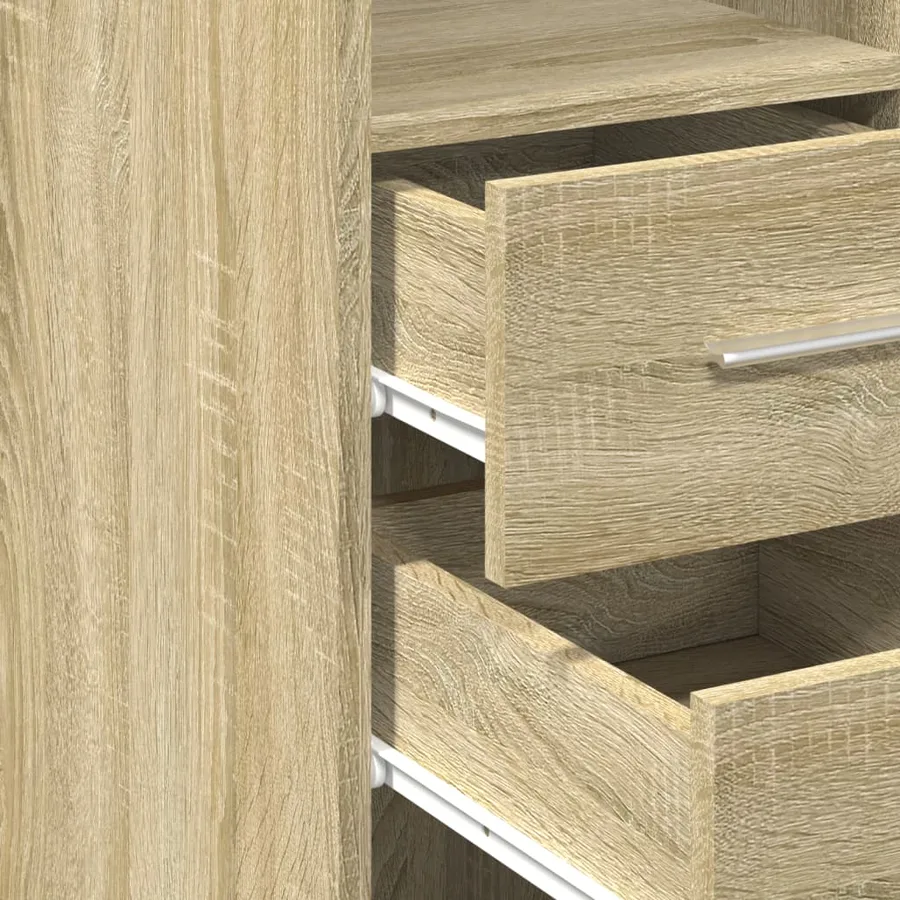 Buffet haut chêne sonoma 30x42,5x185 cm bois d'ingénierie - 7