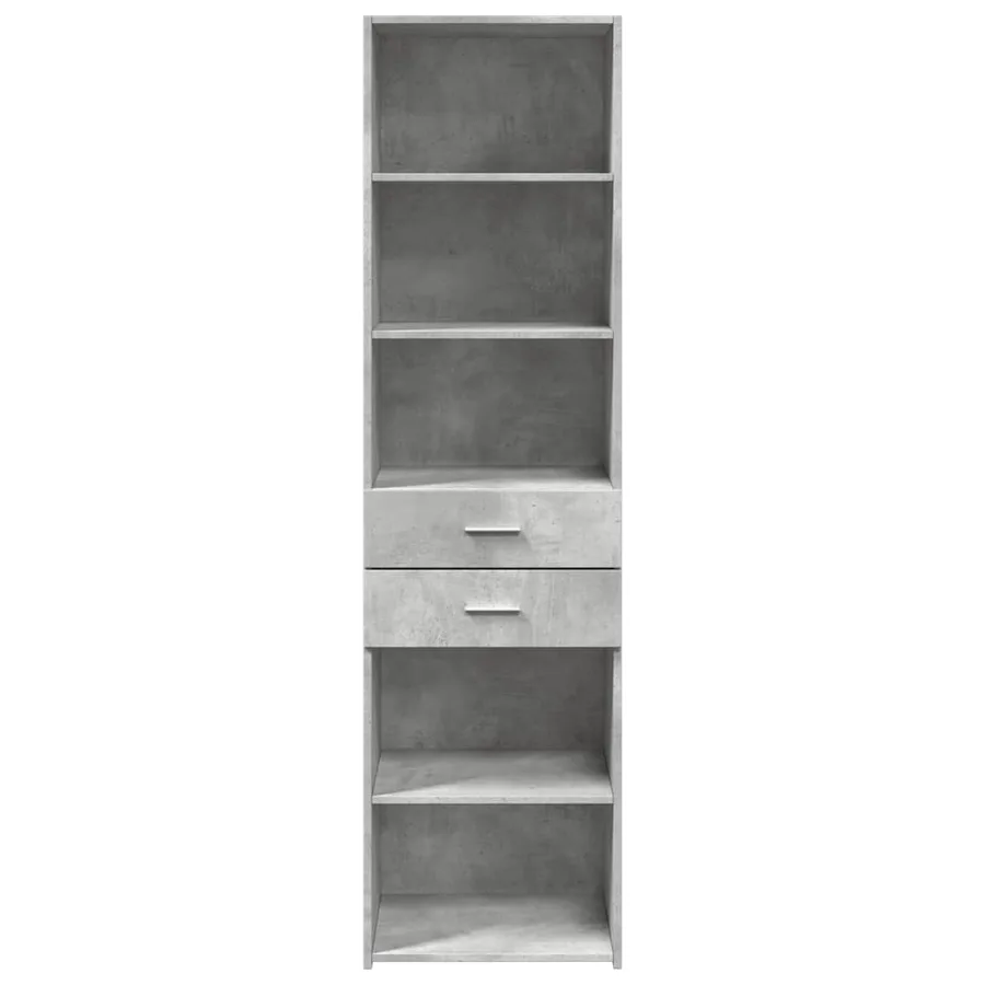 Buffet haut gris béton 50x42,5x185 cm bois d'ingénierie - 4