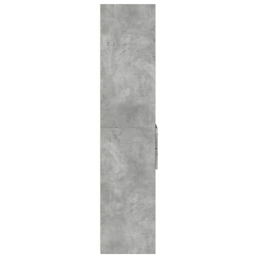 Buffet haut gris béton 50x42,5x185 cm bois d'ingénierie - 5
