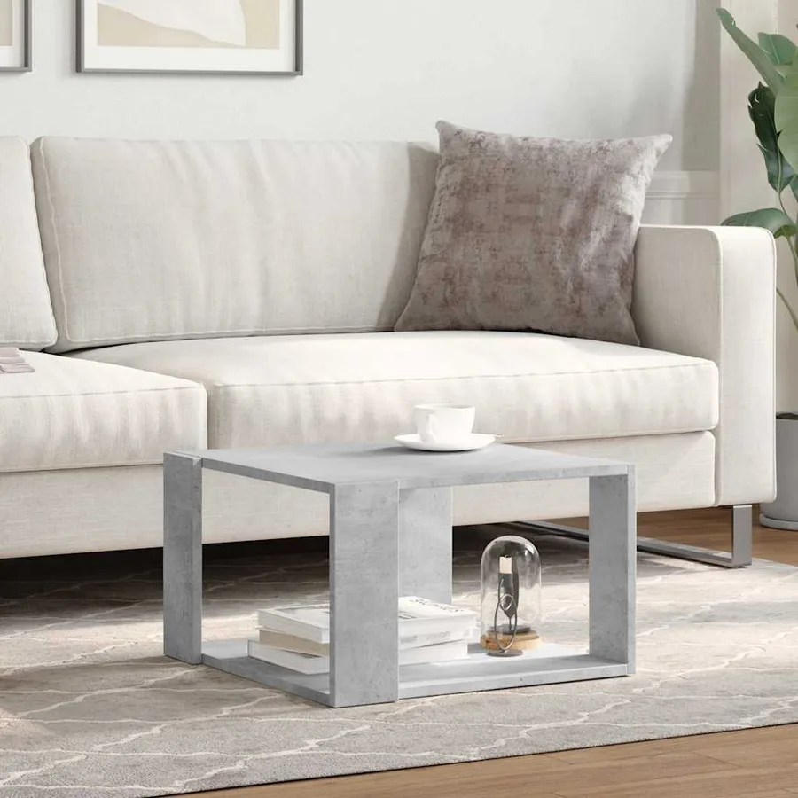 Table basse gris béton 51,5x51,5x30 cm bois d'ingénierie - 3