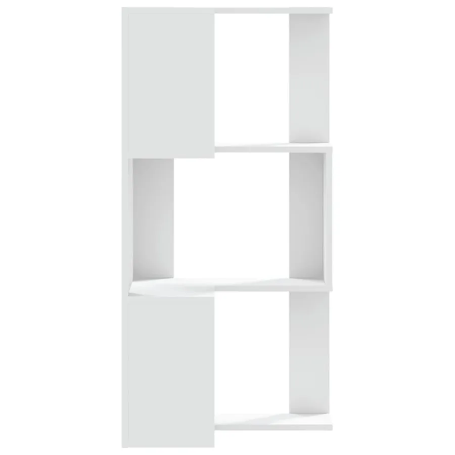 Bibliothèque d'angle à 3 niveaux blanc bois d'ingénierie - 5