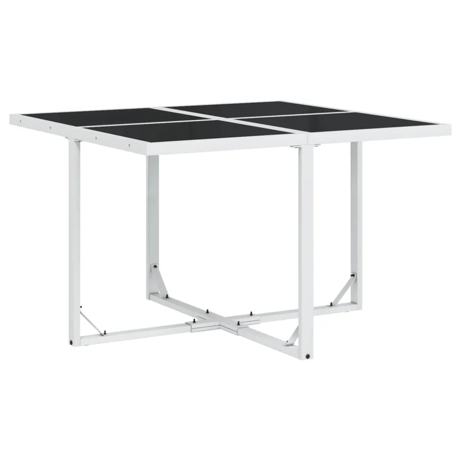 Ensemble à manger de jardin avec coussins 9 pcs blanc textilène - 3