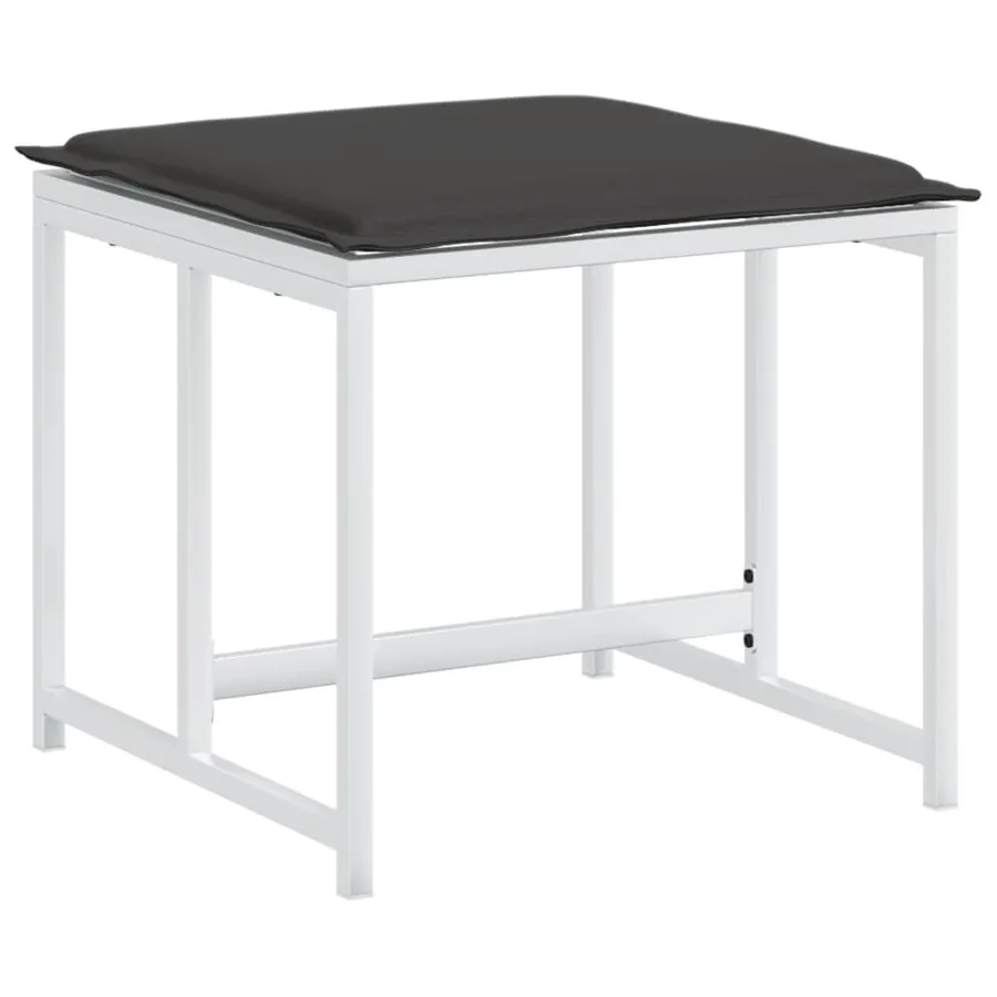 Ensemble à manger de jardin avec coussins 9 pcs blanc textilène - 5