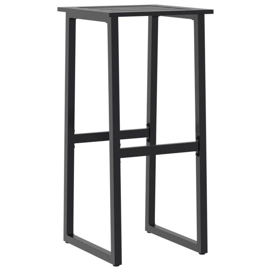 Ensemble de bar de jardin 3 pcs noir acier enduit de poudre - 4