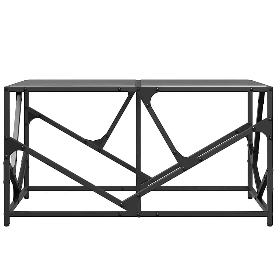 Table basse avec dessus en verre noir 78,5x40x41 cm acier - 4