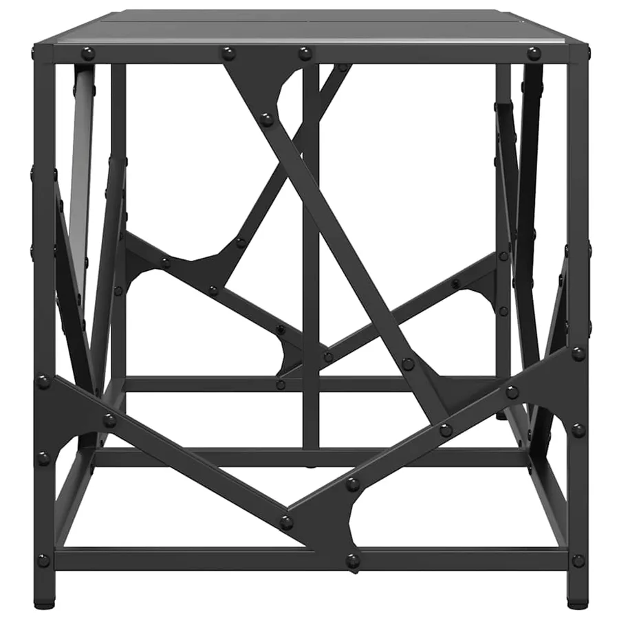 Table basse avec dessus en verre noir 78,5x40x41 cm acier - 5