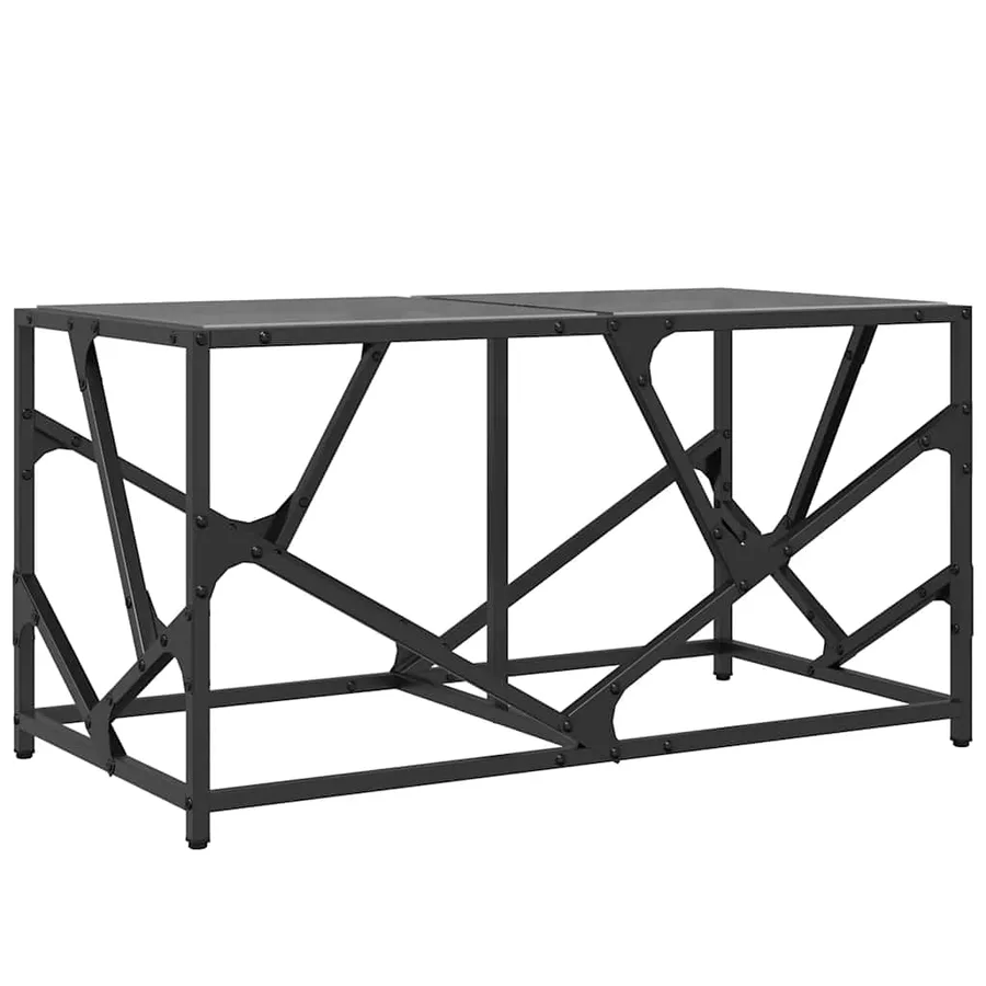 Table basse avec dessus en verre noir 78,5x40x41 cm acier - 6