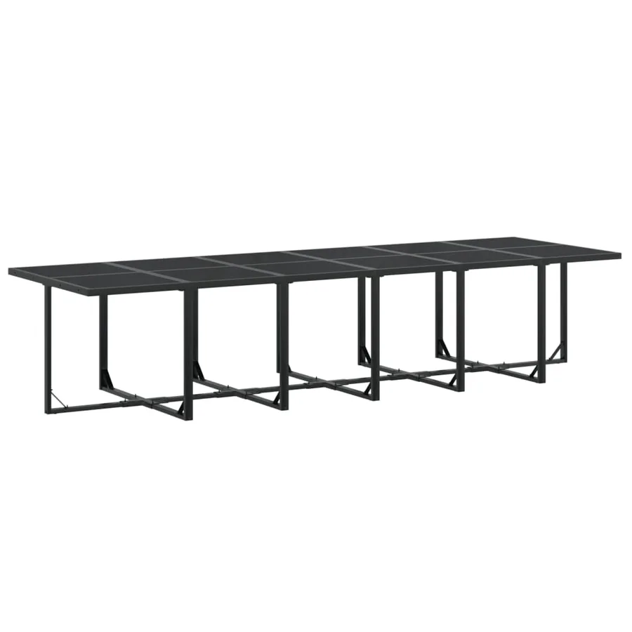 Ensemble à manger de jardin 17 pcs noir textilène - 3