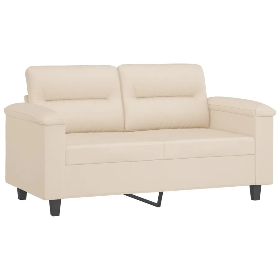 Ensemble de canapés 3 pcs avec coussins beige tissu microfibre - 3