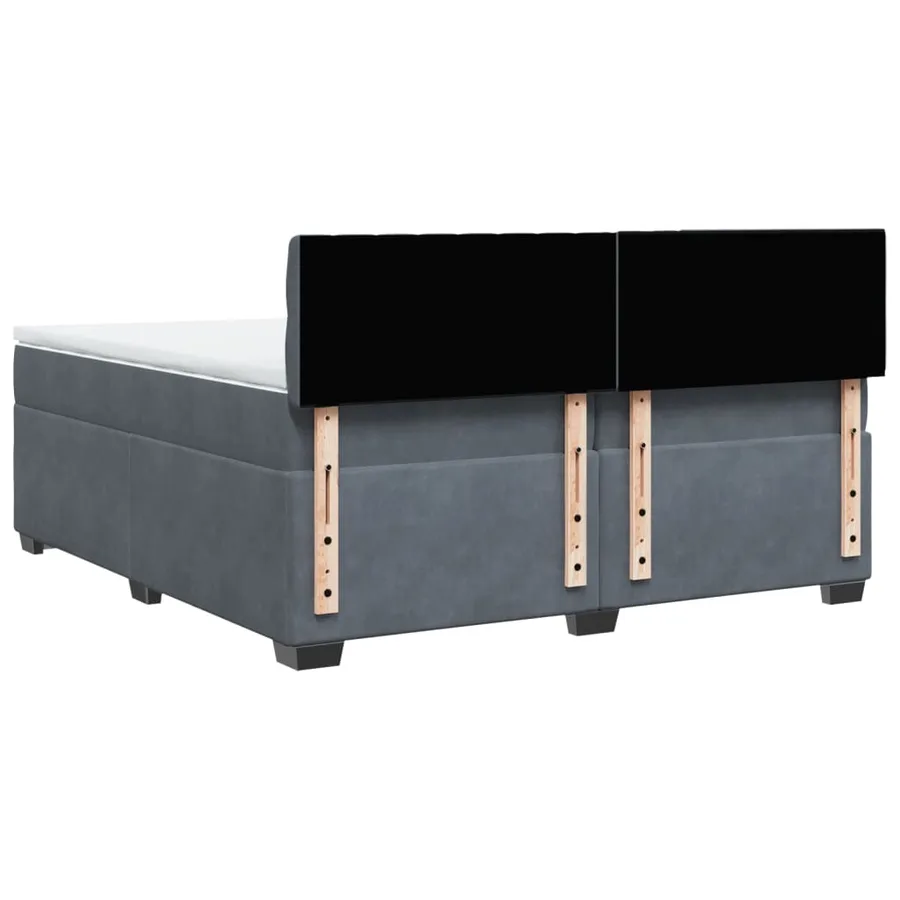 Sommier à lattes de lit et matelas Gris foncé 200x200cm Velours - 8