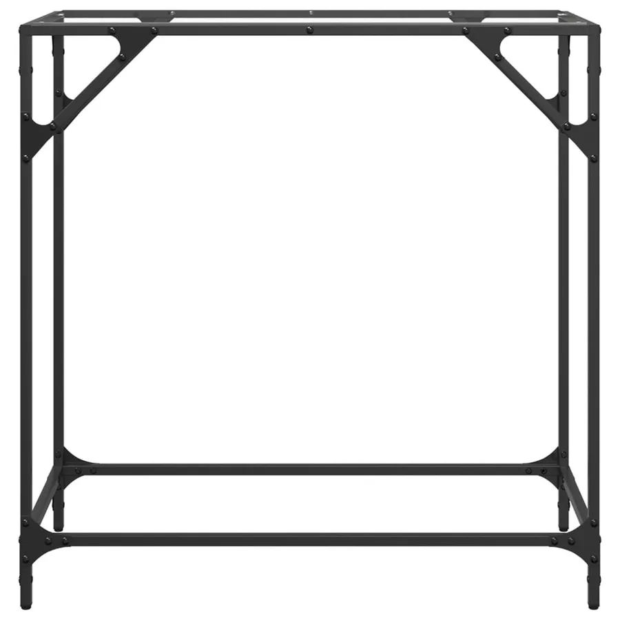 Table console avec dessus en verre transparent 80x35x81cm acier - 4