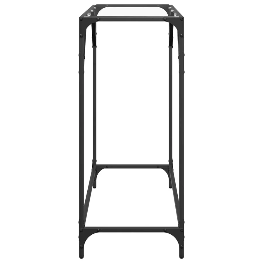 Table console avec dessus en verre transparent 80x35x81cm acier - 5