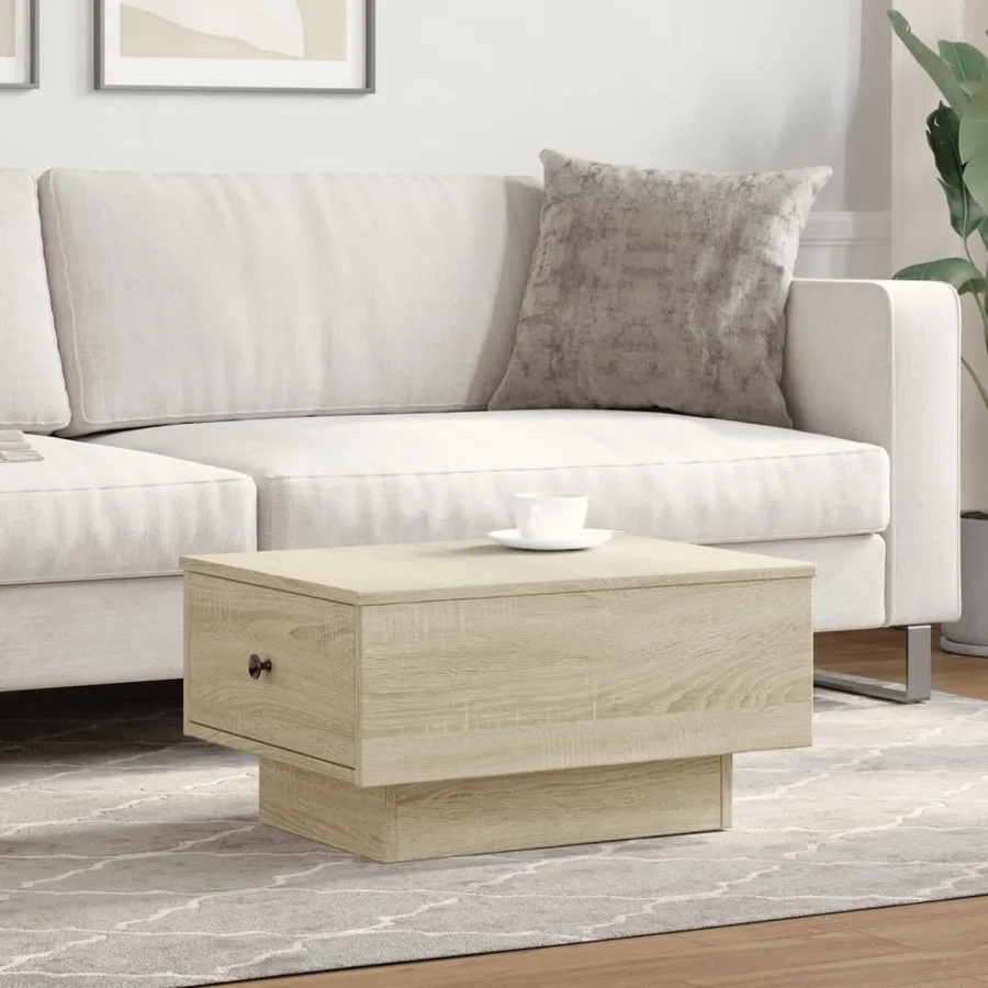 Table basse chêne sonoma 60x45x31 cm bois d'ingénierie - 3
