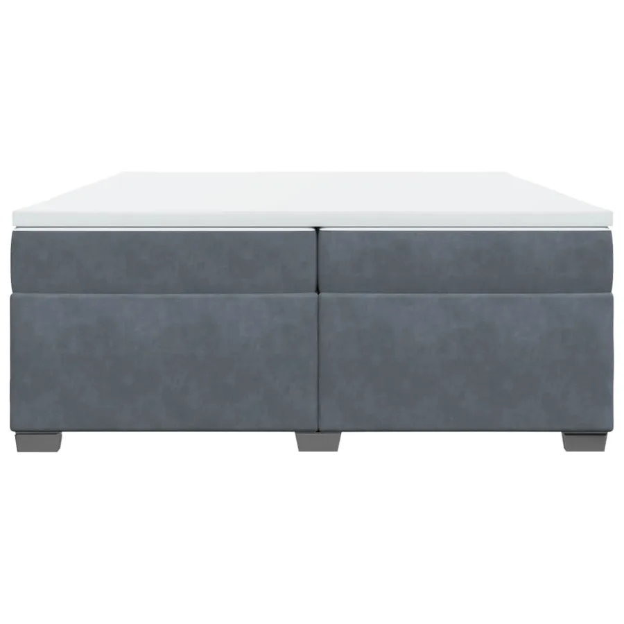 Sommier à lattes de lit et matelas Gris foncé 200x200cm Velours - 4