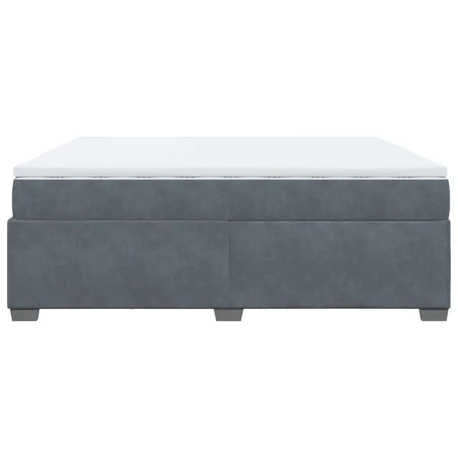 Sommier à lattes de lit et matelas Gris foncé 200x200cm Velours - 8