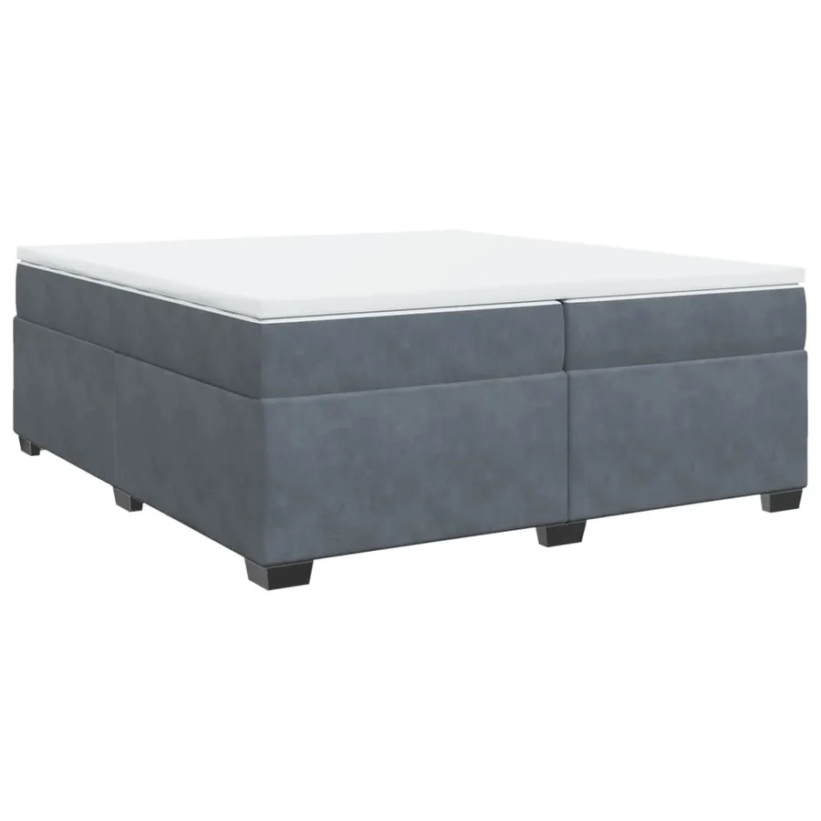 Sommier à lattes de lit et matelas Gris foncé 200x200cm Velours - 9