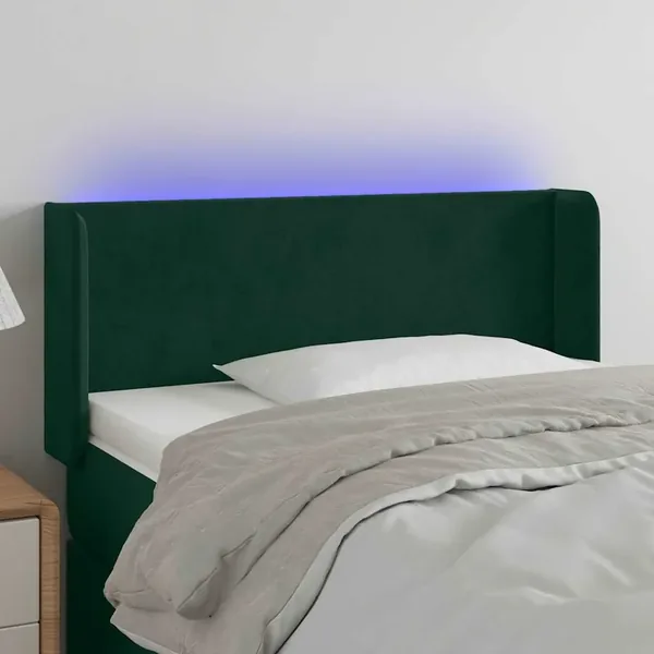 Tête de lit à LED Vert foncé 83x16x78/88 cm Velours