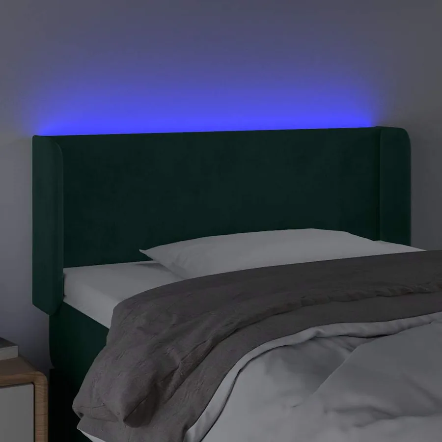 Tête de lit à LED Vert foncé 83x16x78/88 cm Velours - 4