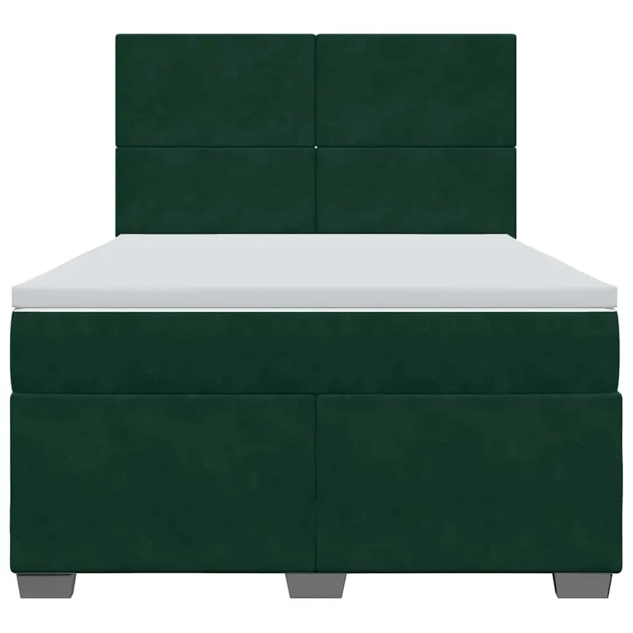 Sommier à lattes de lit et matelas Vert foncé 140x190cm Velours - 6