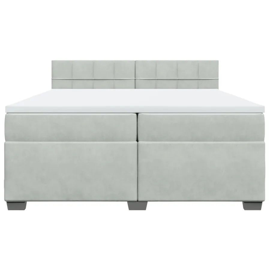 Sommier à lattes de lit et matelas Gris clair 200x200cm Velours - 6