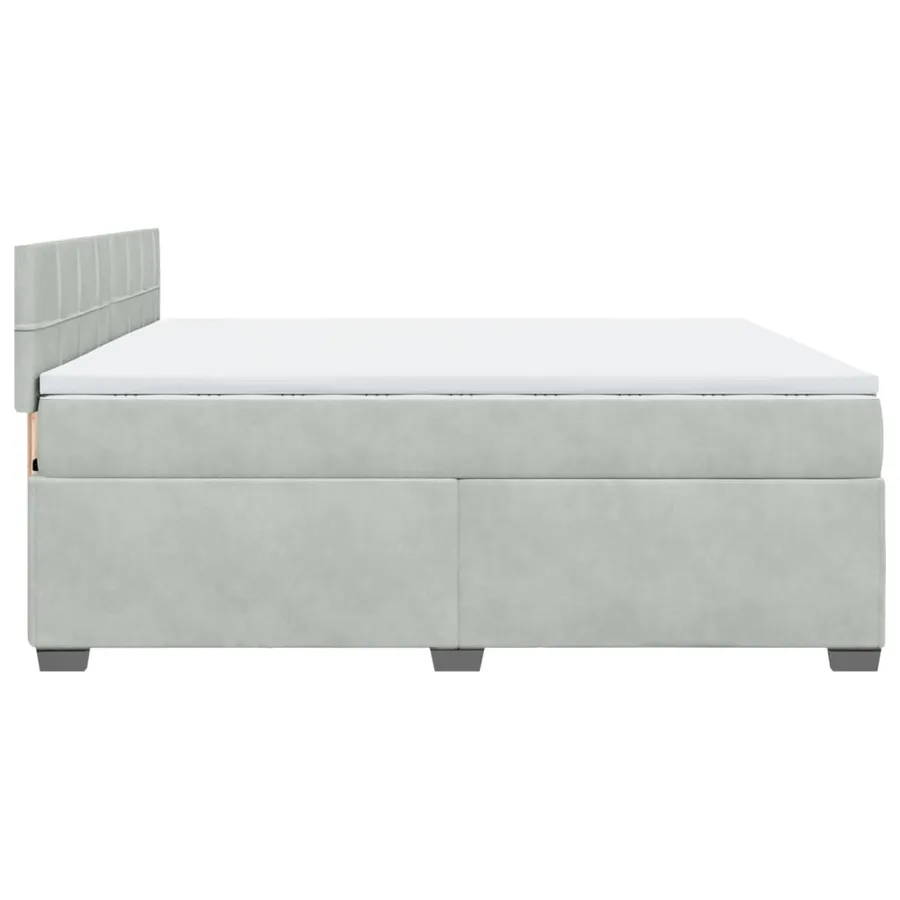 Sommier à lattes de lit et matelas Gris clair 200x200cm Velours - 7