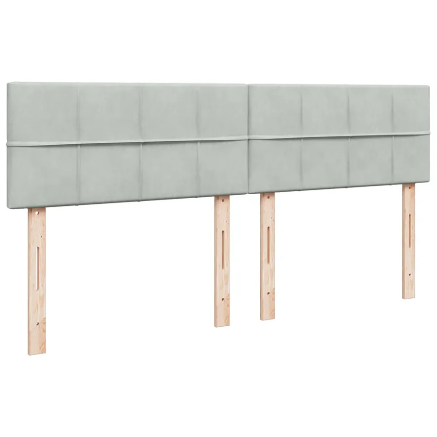 Sommier à lattes de lit et matelas Gris clair 200x200cm Velours - 9