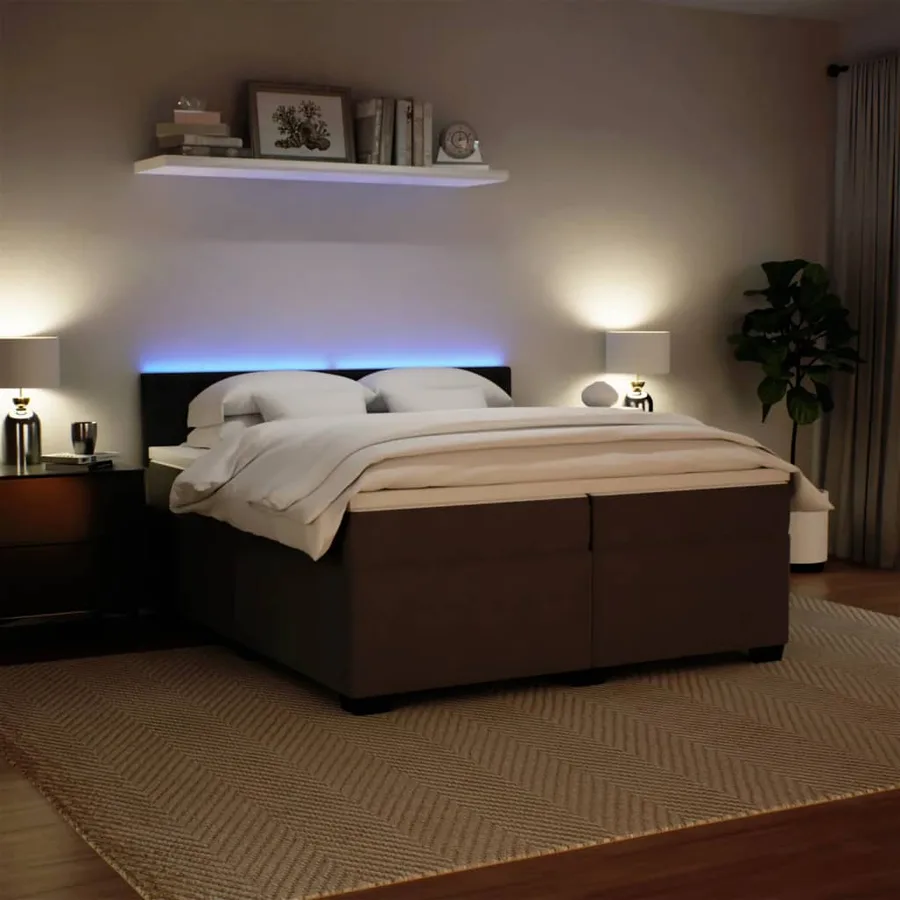 Sommier à lattes de lit et matelas Gris clair 200x200cm Velours - 4