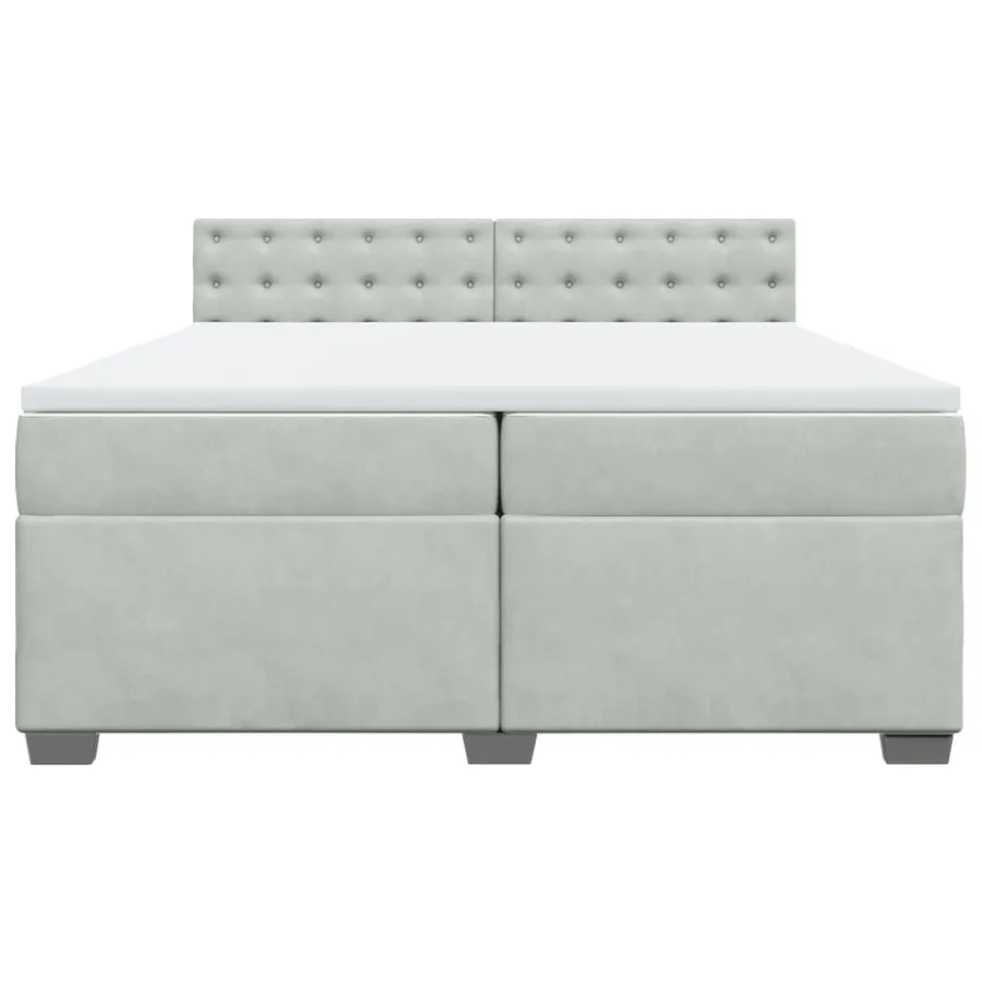 Sommier à lattes de lit et matelas Gris clair 200x200cm Velours - 6