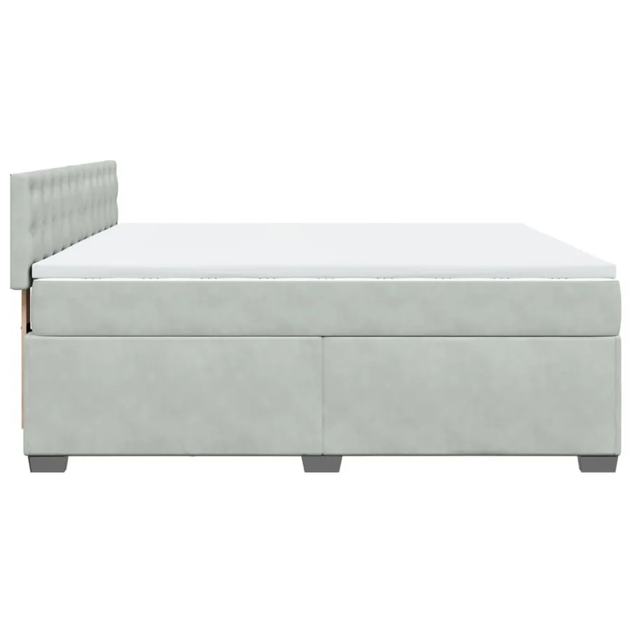 Sommier à lattes de lit et matelas Gris clair 200x200cm Velours - 7