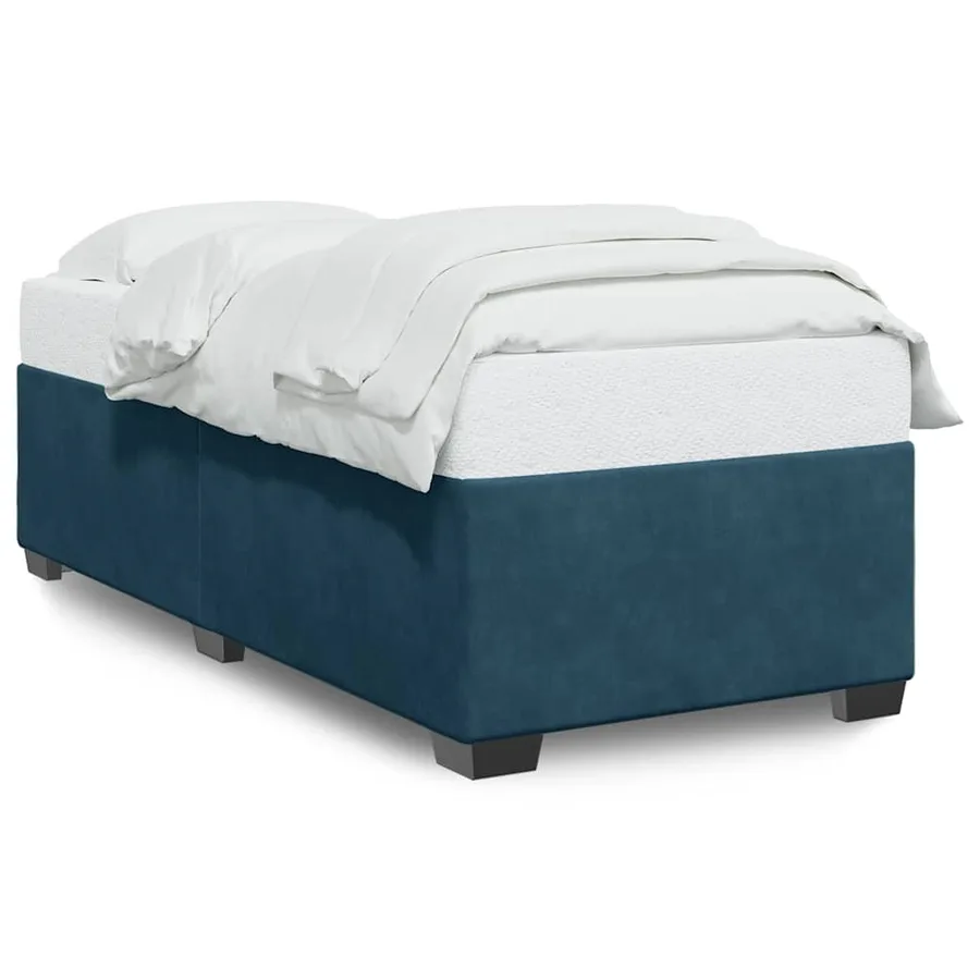 Cadre de lit sans matelas bleu 90x200 cm velours - 2
