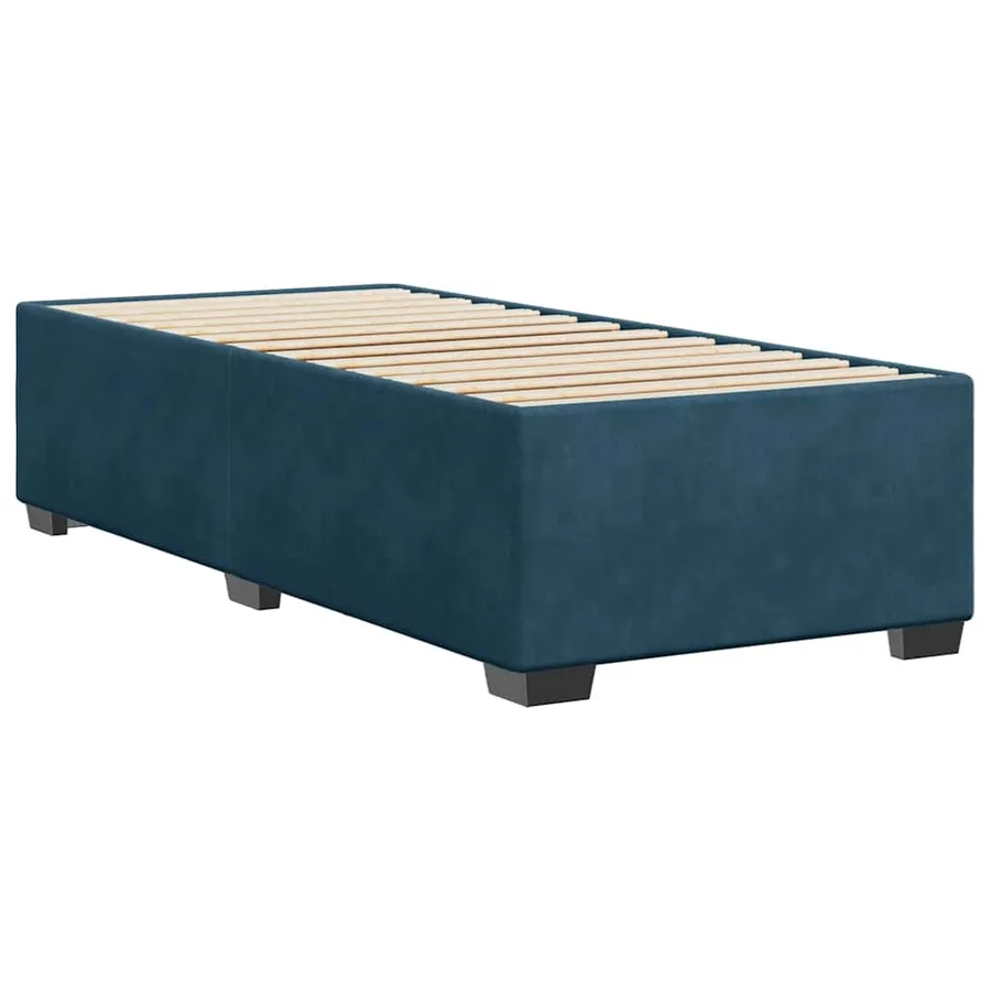 Cadre de lit sans matelas bleu 90x200 cm velours - 3