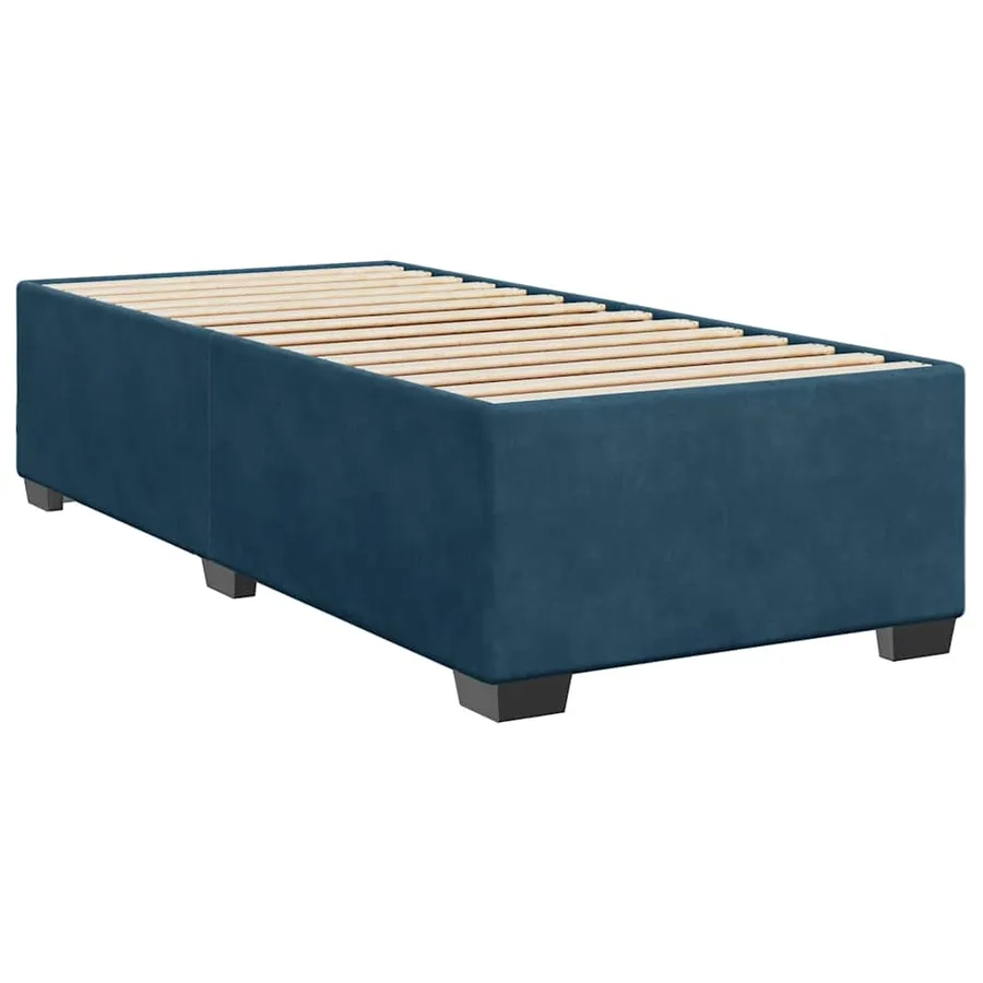 Cadre de lit sans matelas bleu 90x200 cm velours - 6
