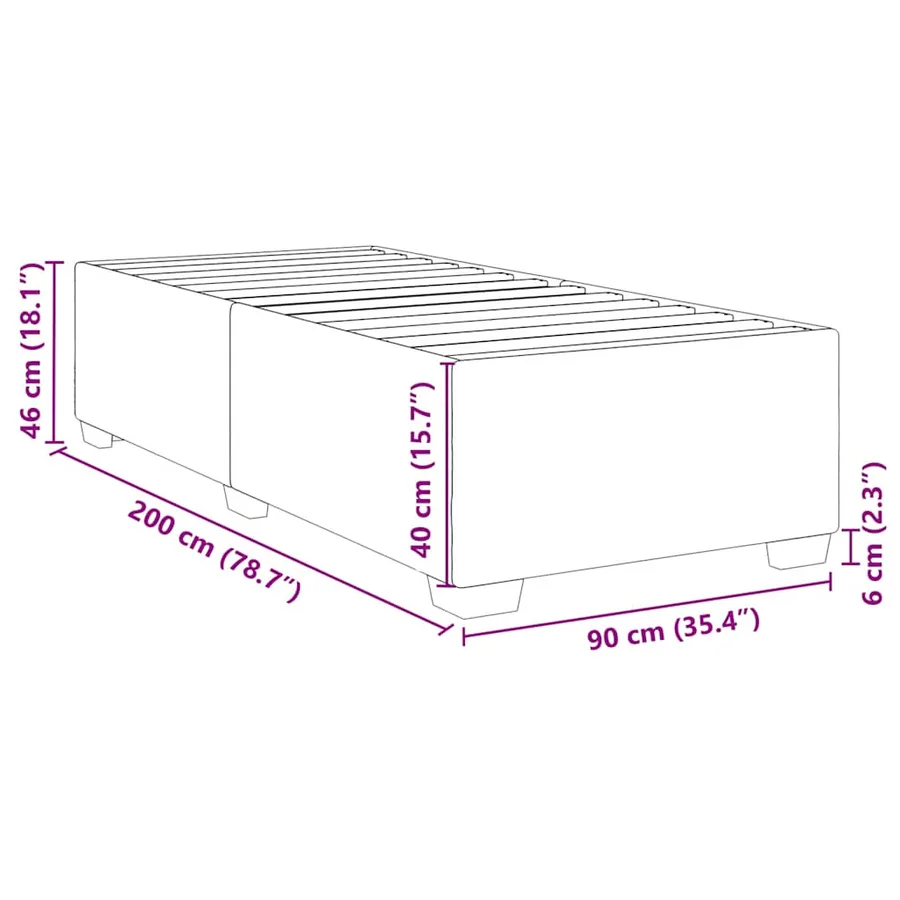 Cadre de lit sans matelas bleu 90x200 cm velours - 9