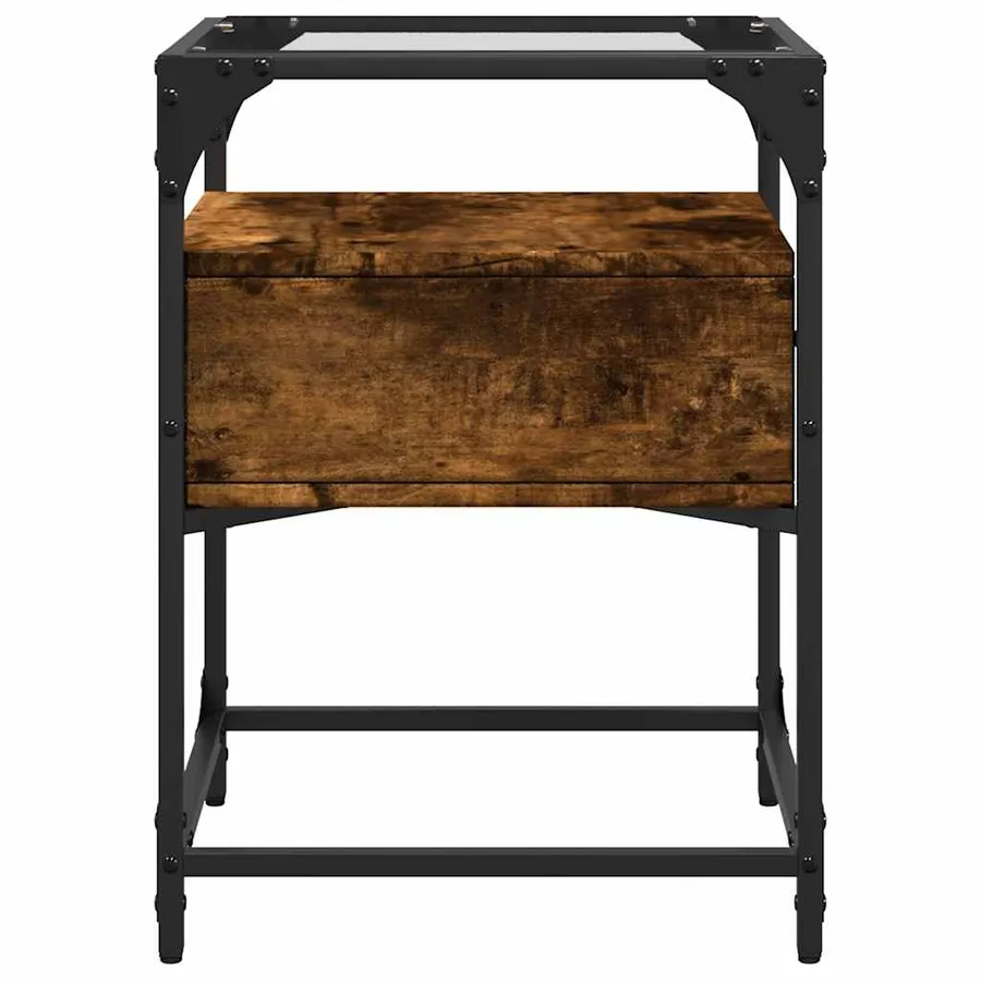Tables de chevet 2 pcs chêne fumé 40x40x55 cm bois d'ingénierie - 6