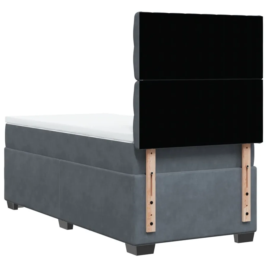 Sommier à lattes de lit avec matelas Gris foncé 100x200 cm - 10