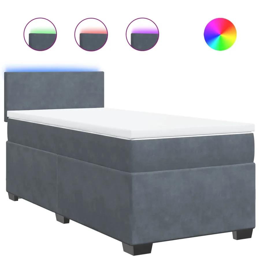 Sommier à lattes de lit avec matelas Gris foncé 100x200 cm - 2