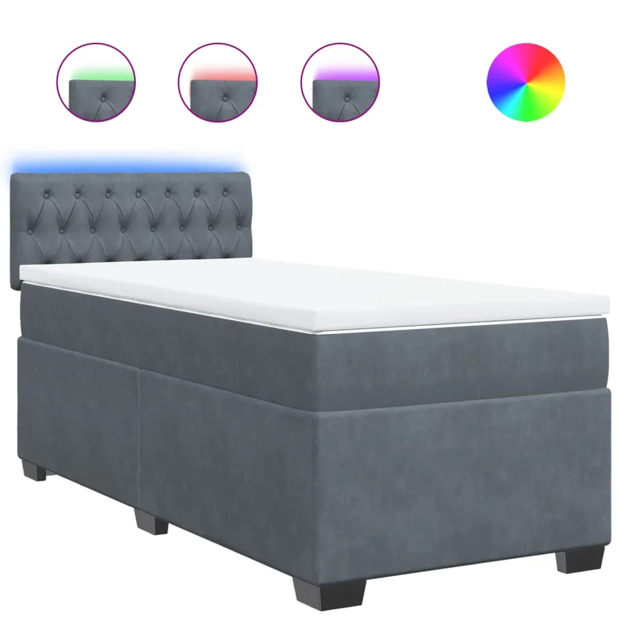Sommier à lattes de lit avec matelas Gris foncé 100x200 cm - 2