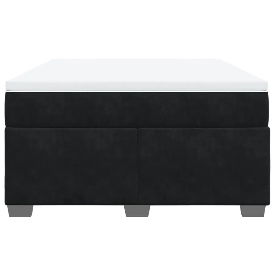 Sommier à lattes de lit avec matelas Noir 140x190 cm Velours - 4