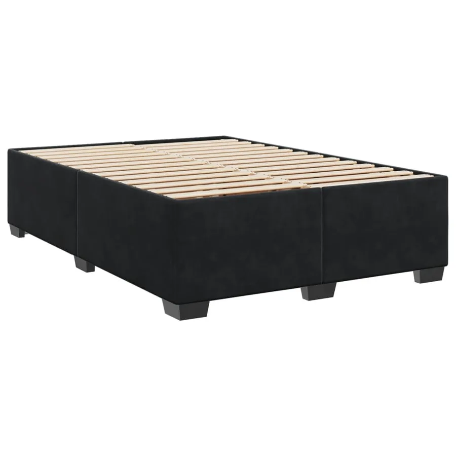 Sommier à lattes de lit avec matelas Noir 140x190 cm Velours - 5