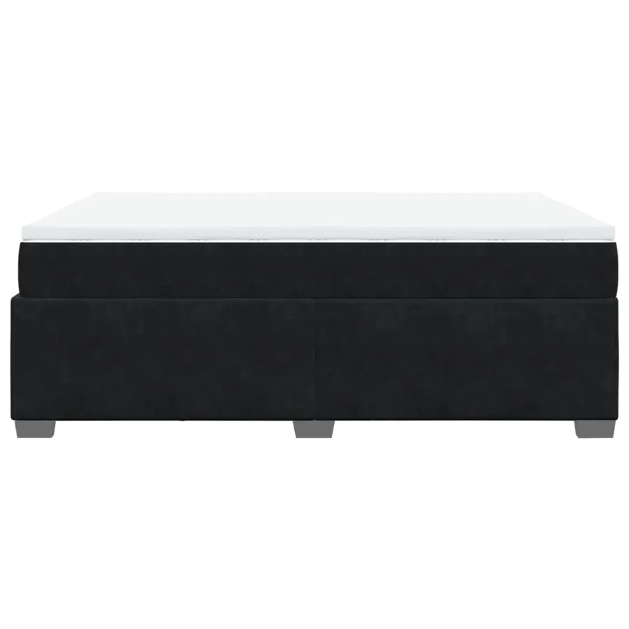 Sommier à lattes de lit avec matelas Noir 140x190 cm Velours - 8