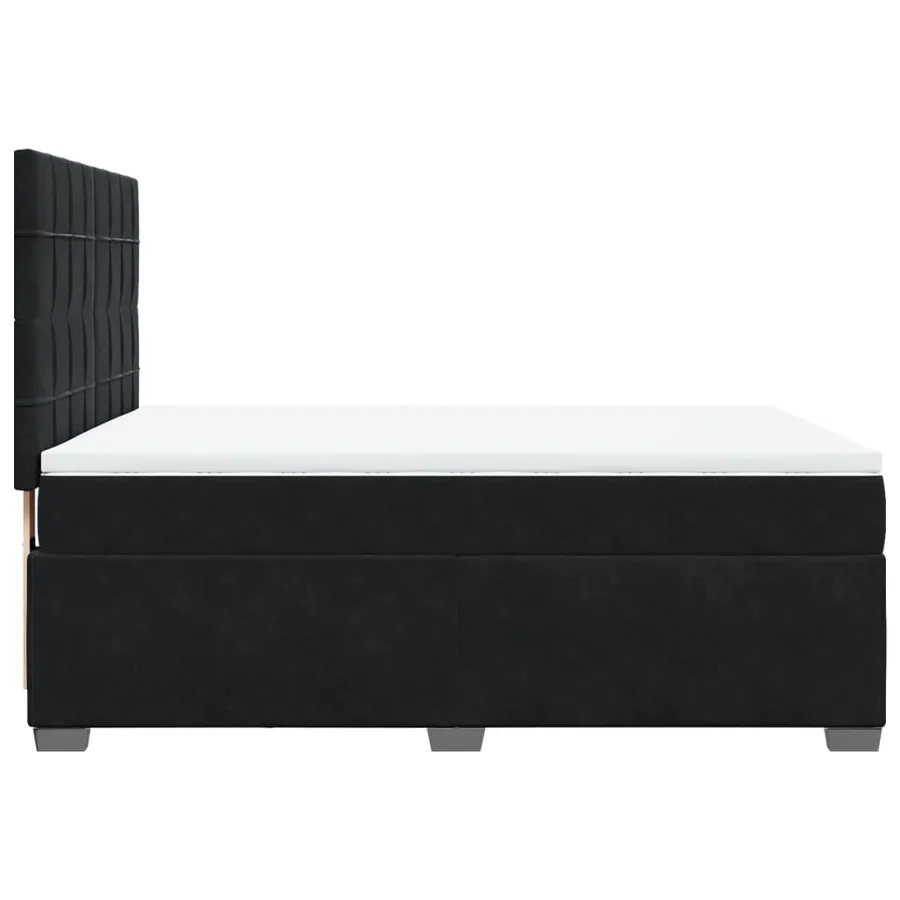 Sommier à lattes de lit avec matelas Noir 140x190 cm Velours - 11