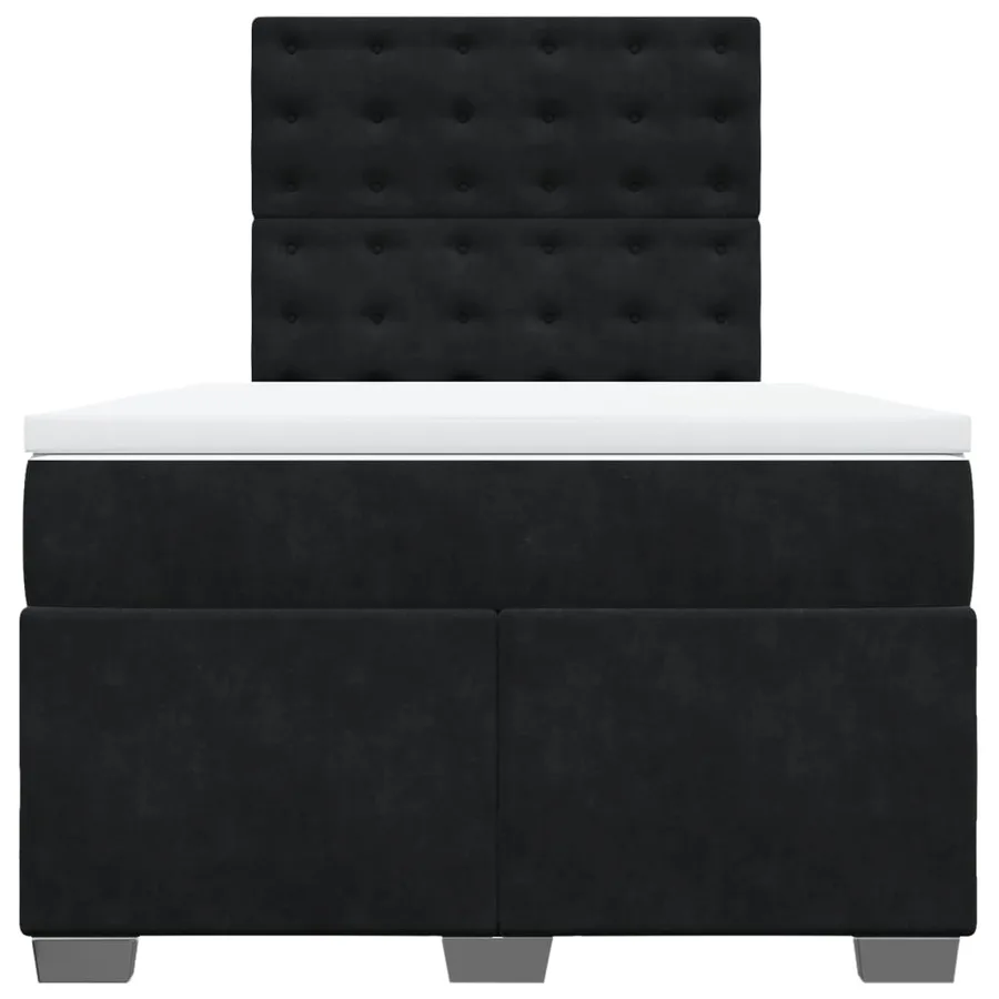 Sommier à lattes de lit avec matelas noir 120x190 cm velours - 6